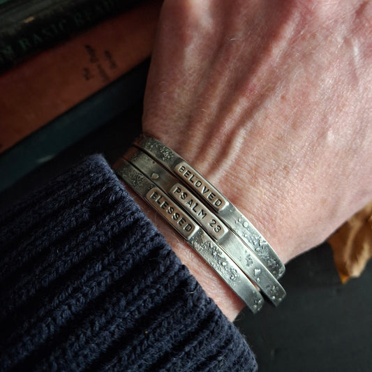 Silver Psalm 23 Cuff - Inspirational Cuff