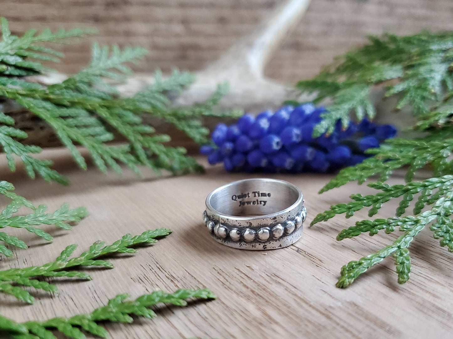 Trout and River Rock Ring - Size 7.25