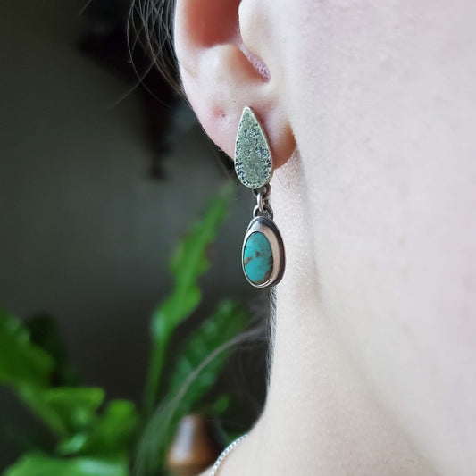 Kingman Turquoise Raindrop Earrings