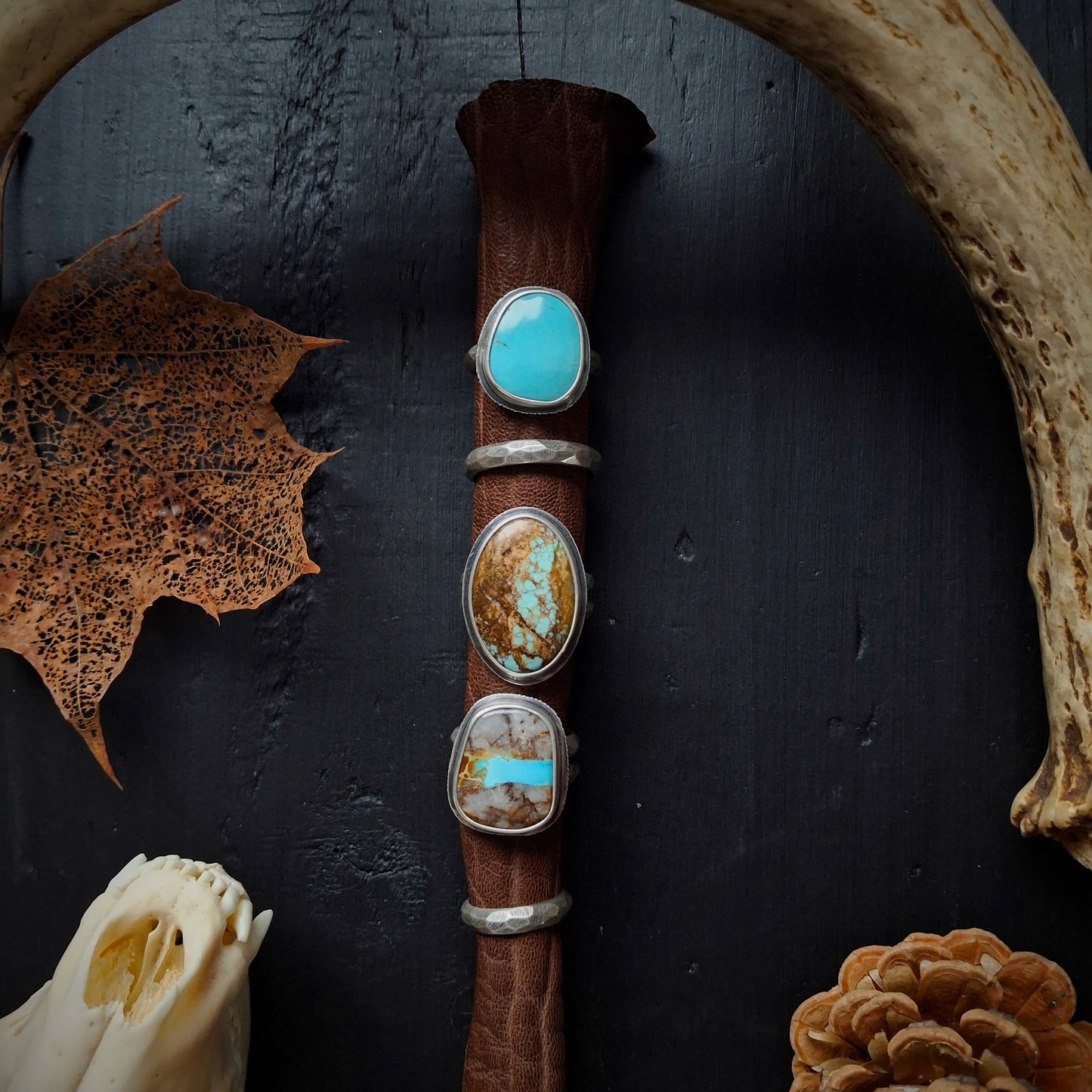 Scarred Ring, Arizona Turquoise, Size 10-1/2