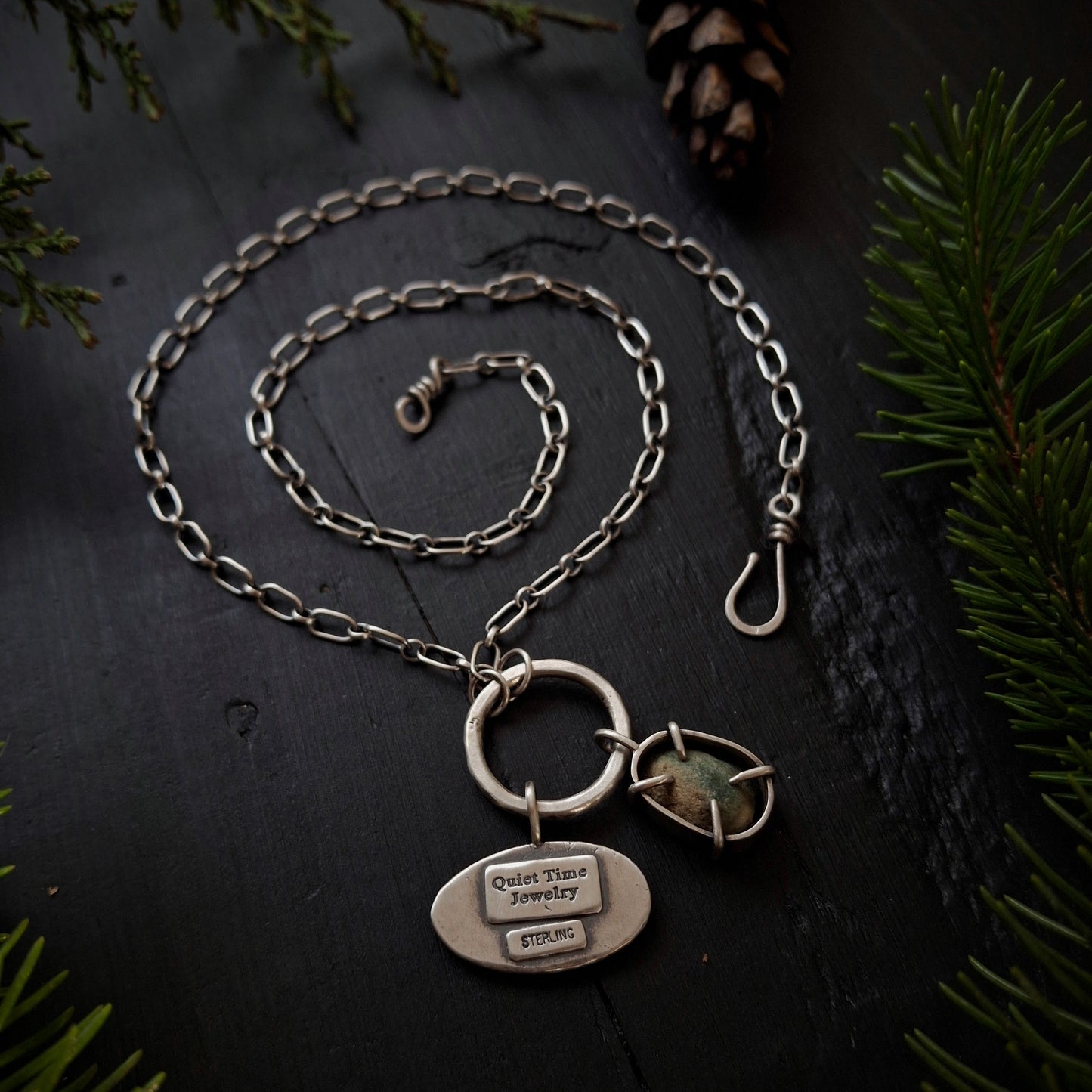 Polar Bear and Ice Necklace - Mini Geode Charm