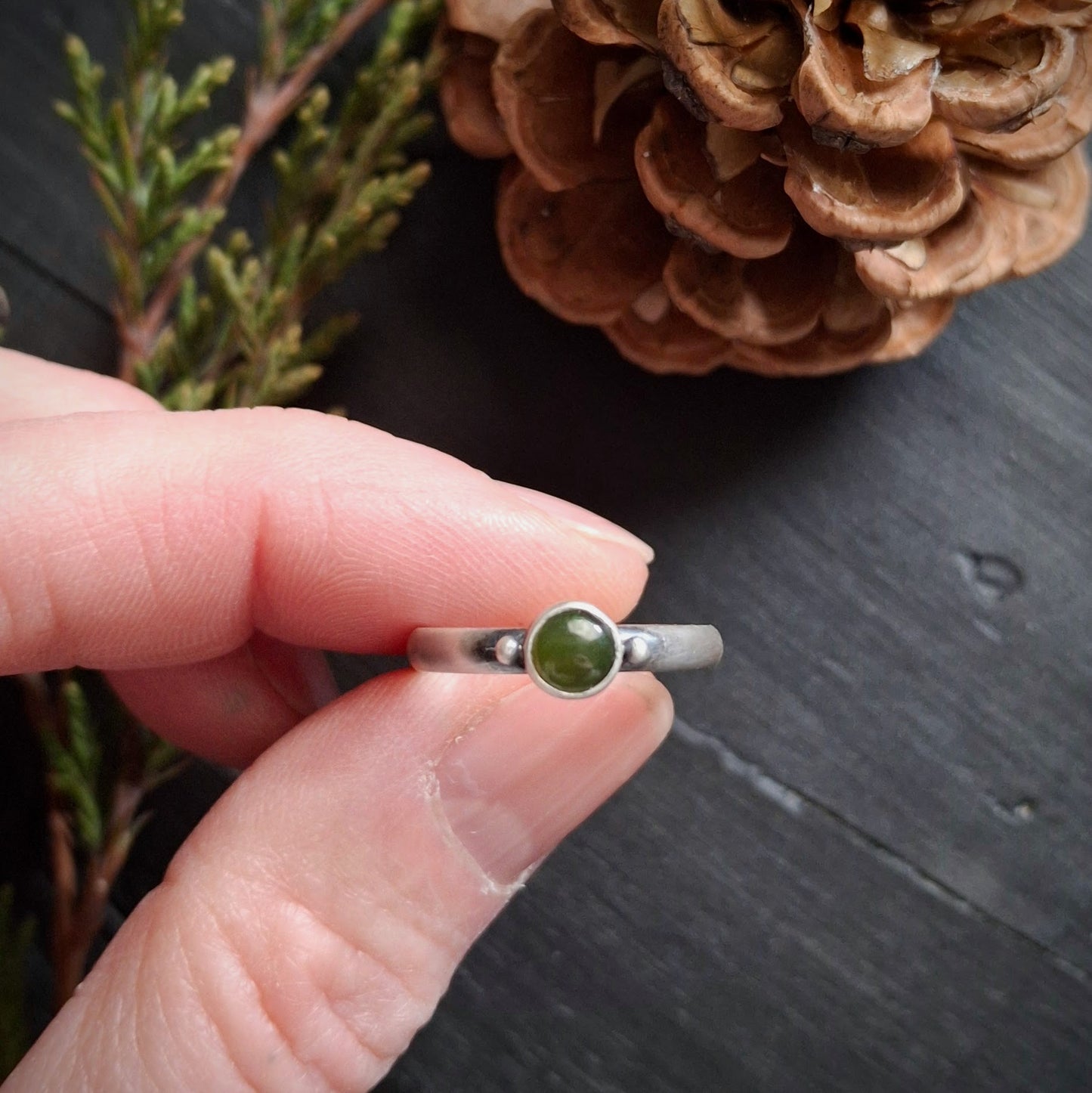 Nephrite Jade Ring - Size 6