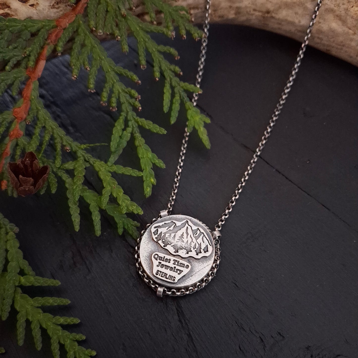 Shadow Box Pinecone Pendant
