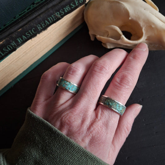 Turquoise Inlay Ring - Size 6.5 & 8
