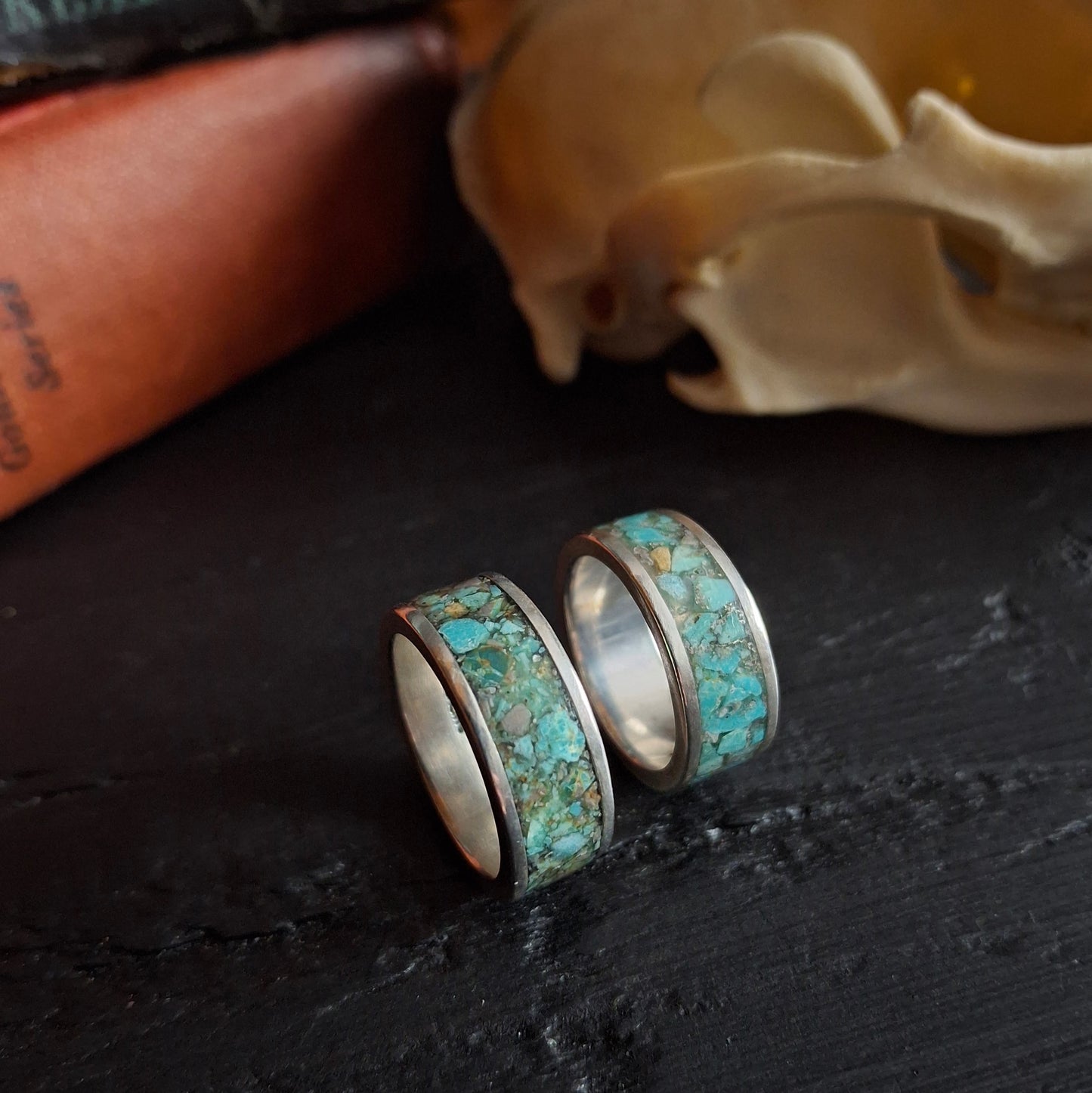 Turquoise Inlay Ring - Size 6.5 & 8