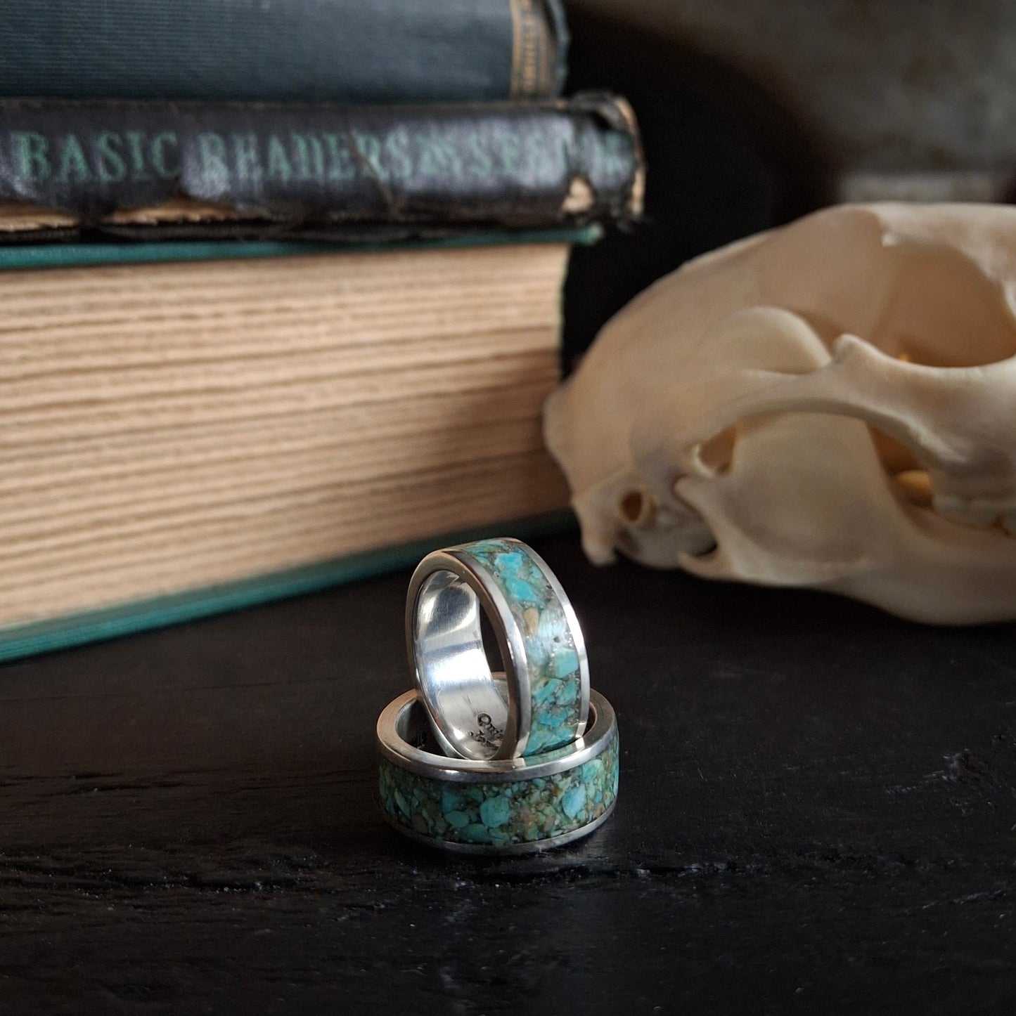 Turquoise Inlay Ring - Size 6.5 & 8