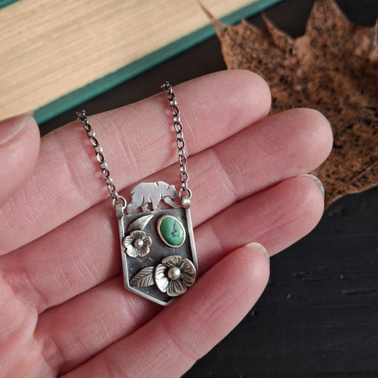 Wildflower Walk with Bear and Green Hubei Turquoise