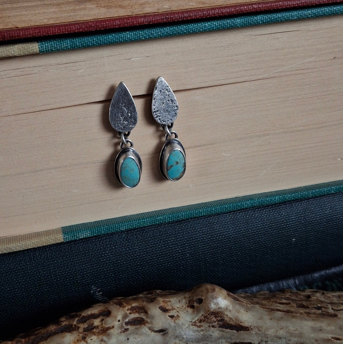 Kingman Turquoise Raindrop Earrings