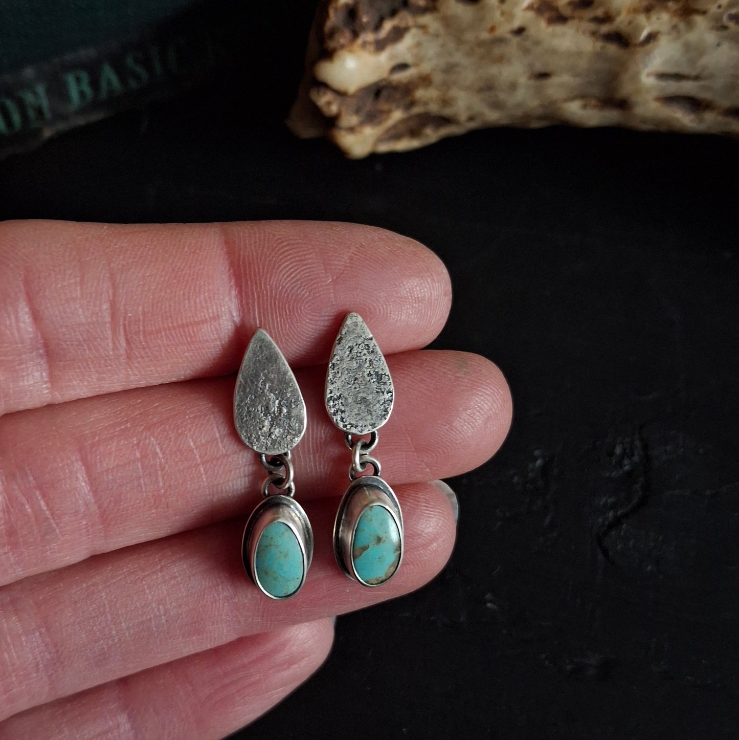 Kingman Turquoise Raindrop Earrings