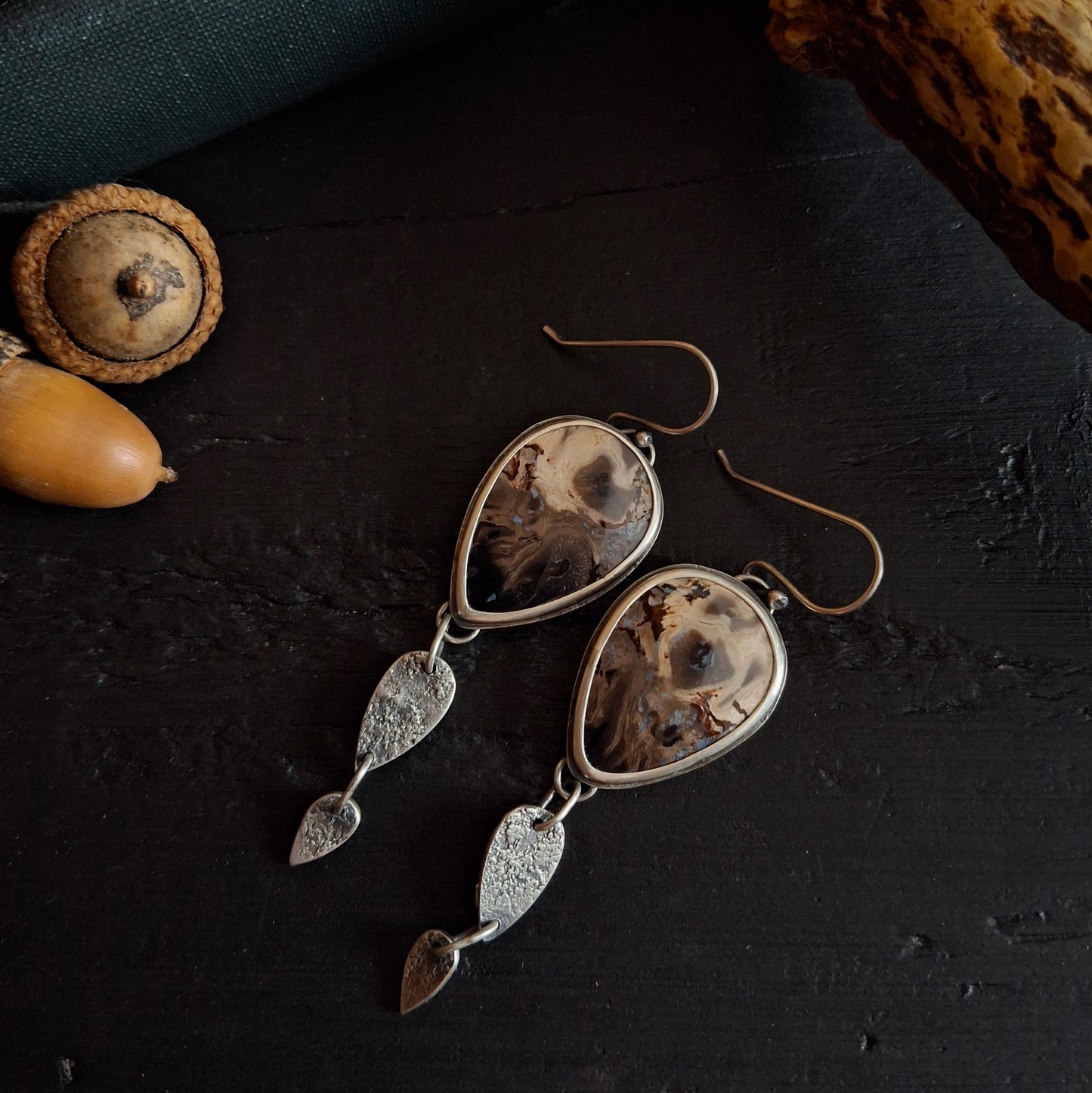 Petrified Palm Root Earrings