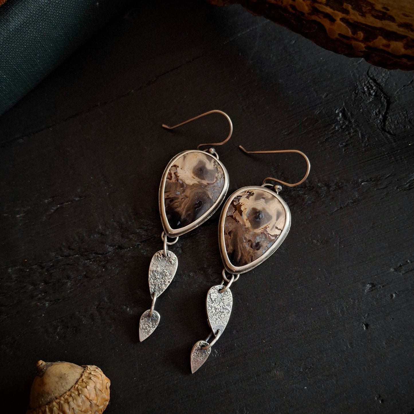 Petrified Palm Root Earrings