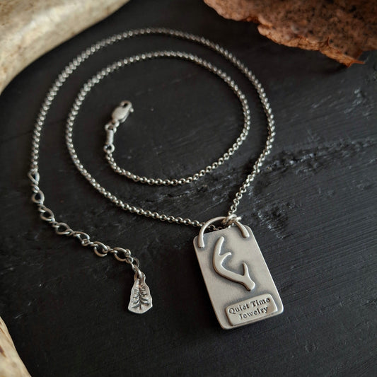 Star Galaxy (Kambaba) Jasper - Deer Antler Shed on Reverse