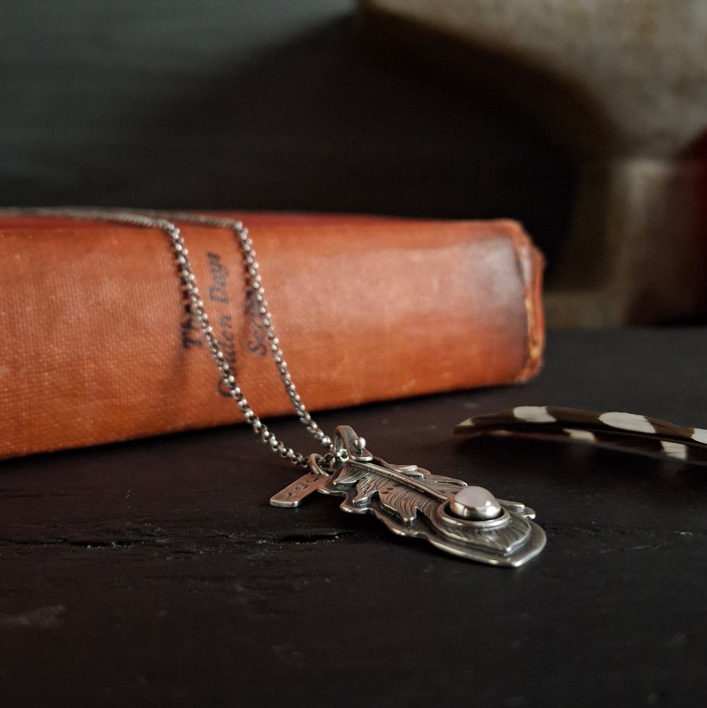 Rose Quartz Feather Pendant - Joy Charm