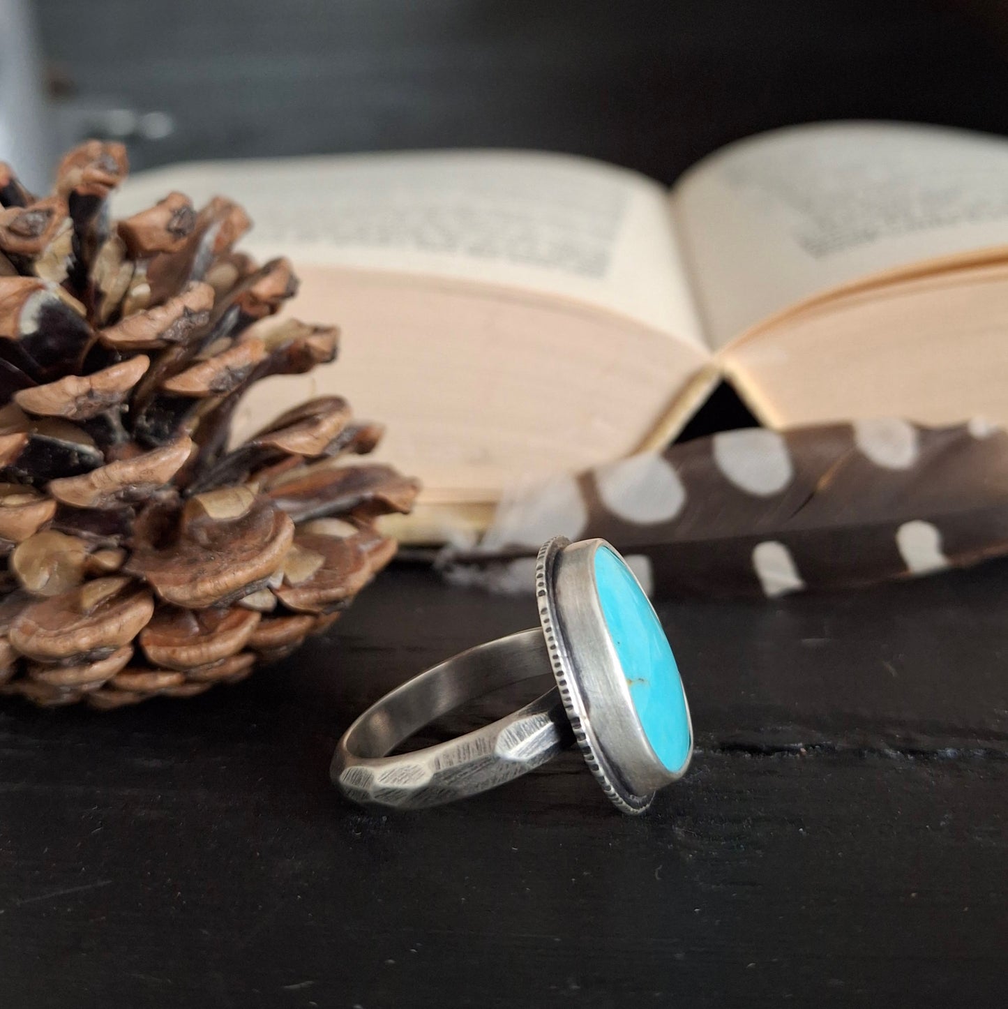 Arizona Turquoise - Scarred Ring Collection - Size 10.5