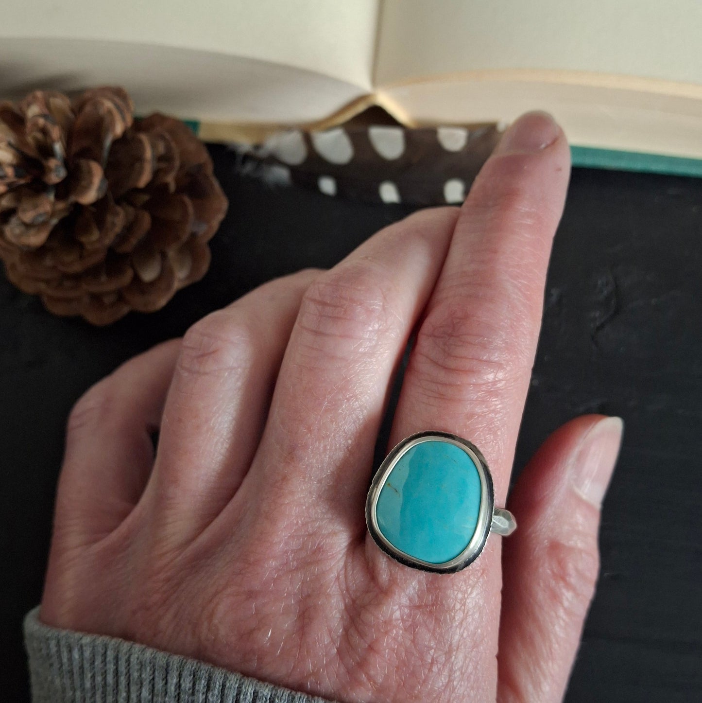 Arizona Turquoise - Scarred Ring Collection - Size 10.5