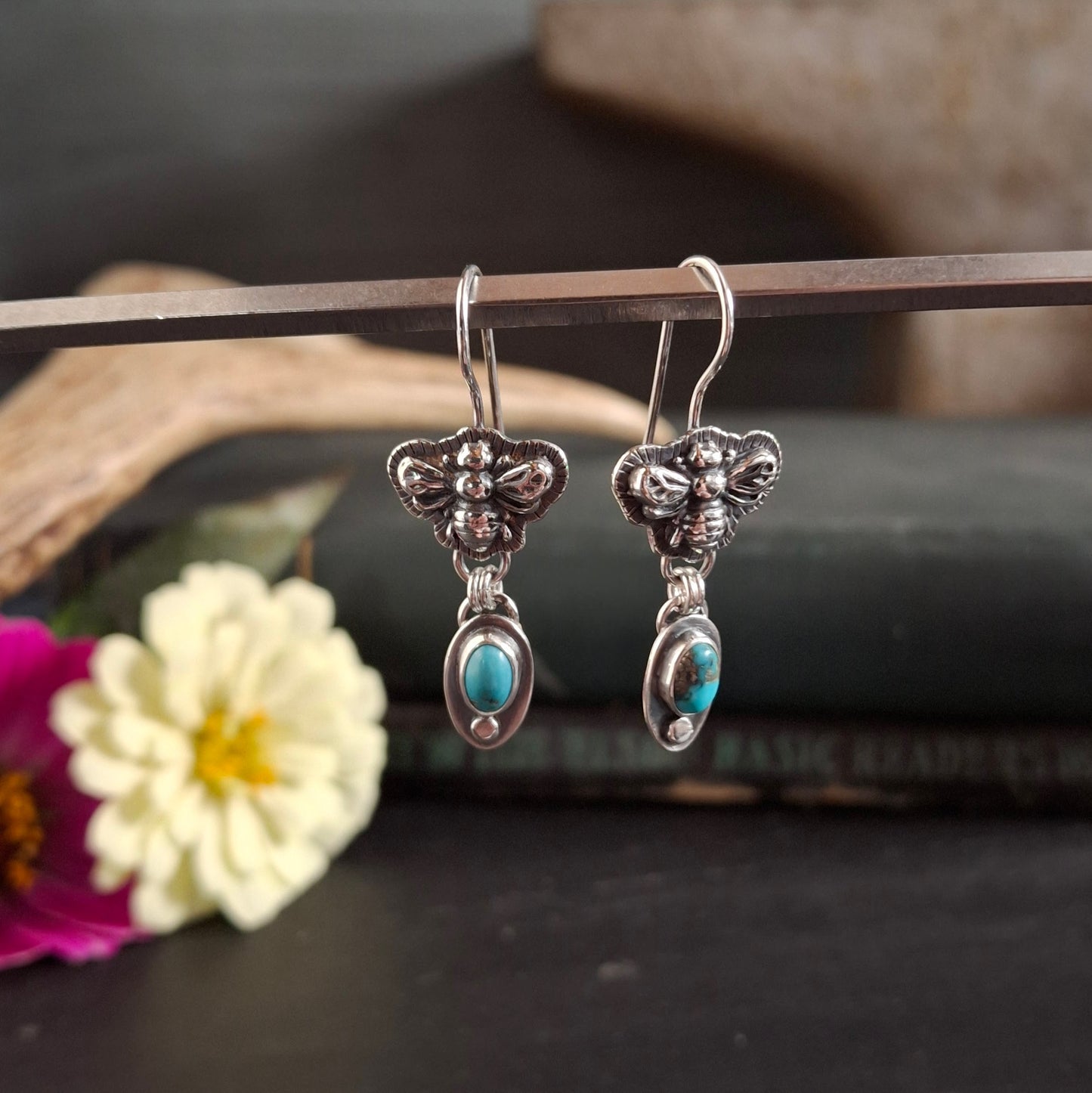 Honey Bee and Turquoise Earrings