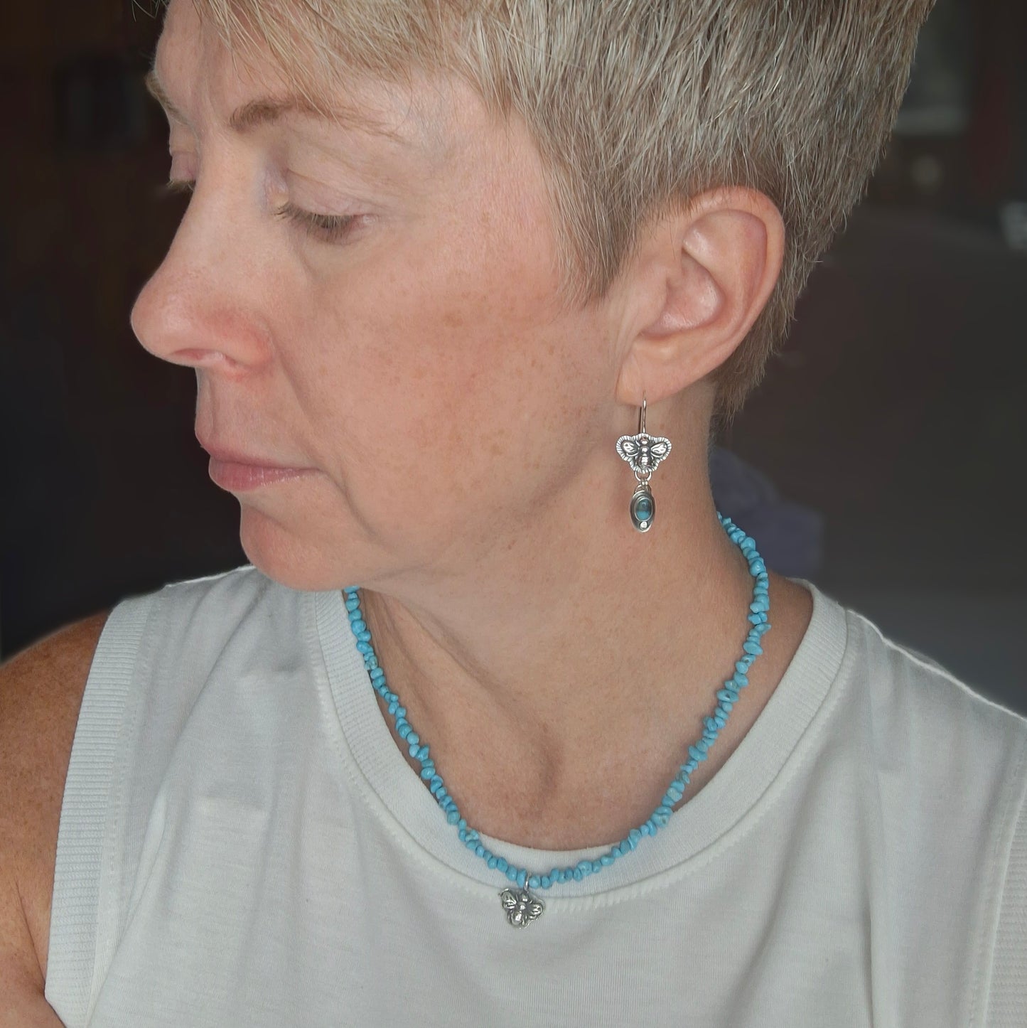 Honey Bee and Turquoise Earrings