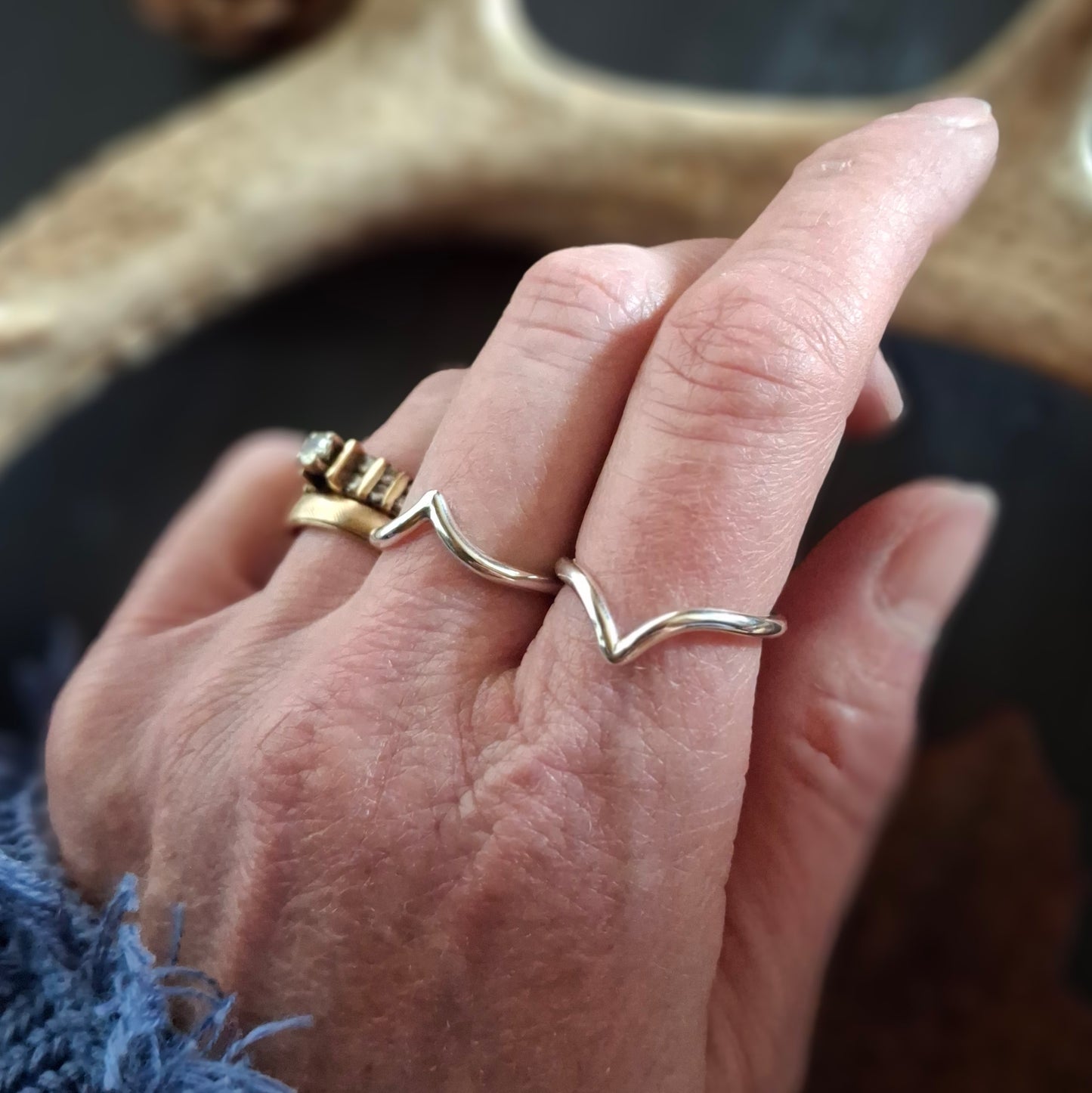 Sterling Silver Wishbone Rings