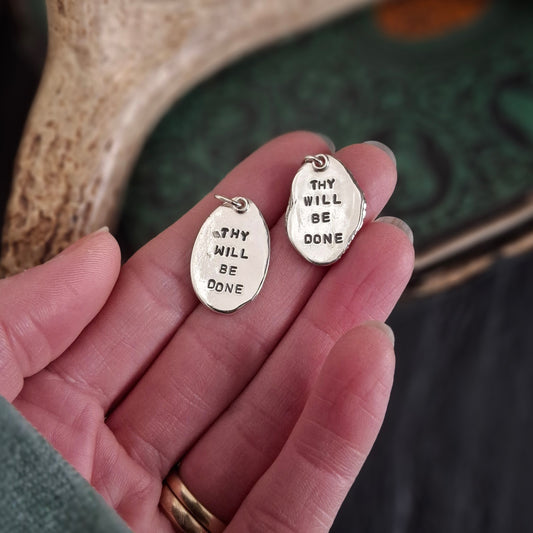 Thy Will Be Done Charm | Hand-Stamped Sterling Silver | Meaningful Faith Jewelry
