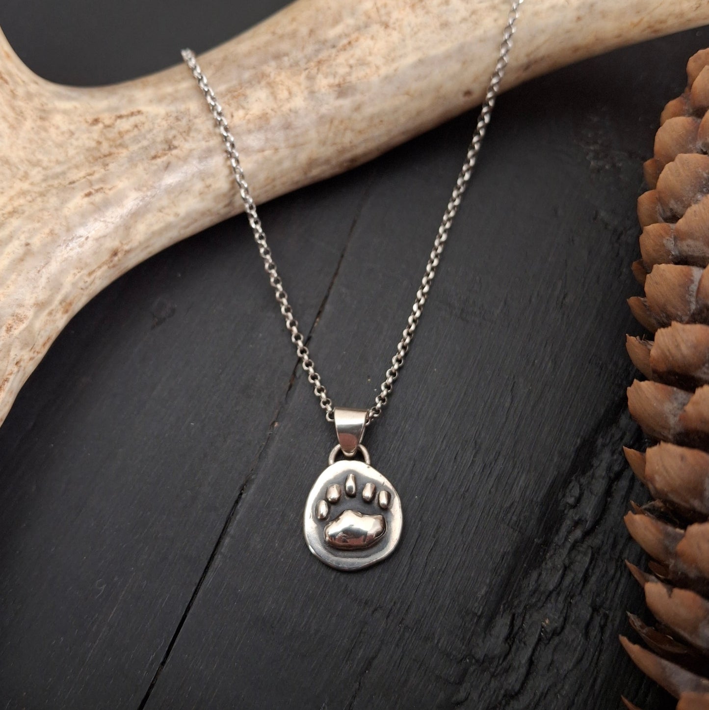 Bear or Deer Track Pendant | Sterling Silver | Above and Below Collection