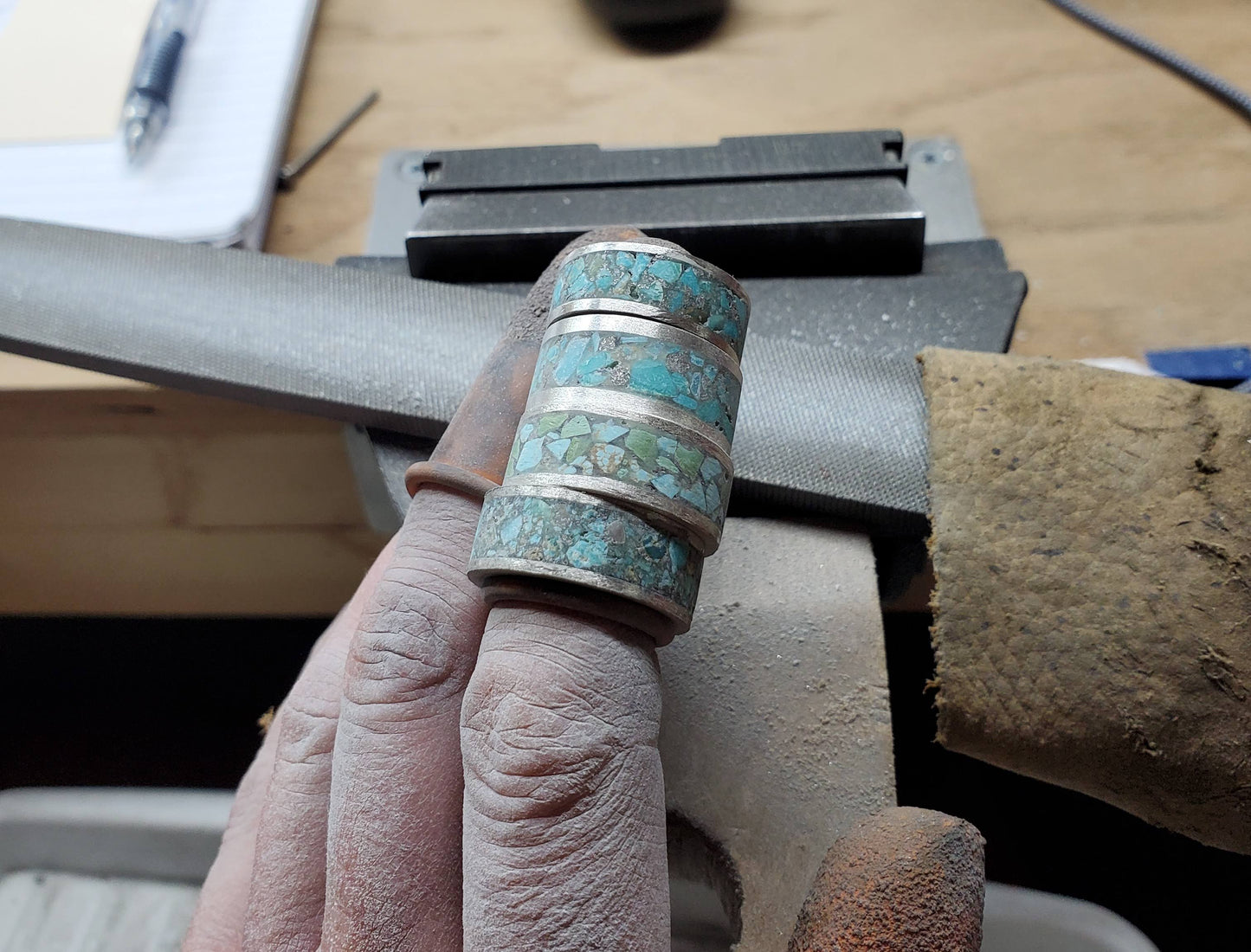 Turquoise Inlay Ring - Size 6.5 & 8