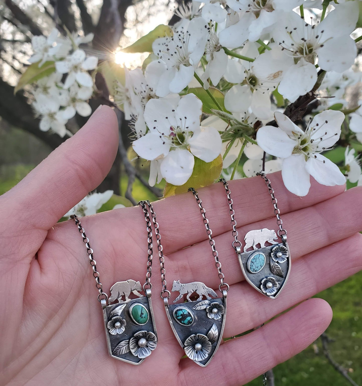 Wildflower Walk with Bear and Green Hubei Turquoise