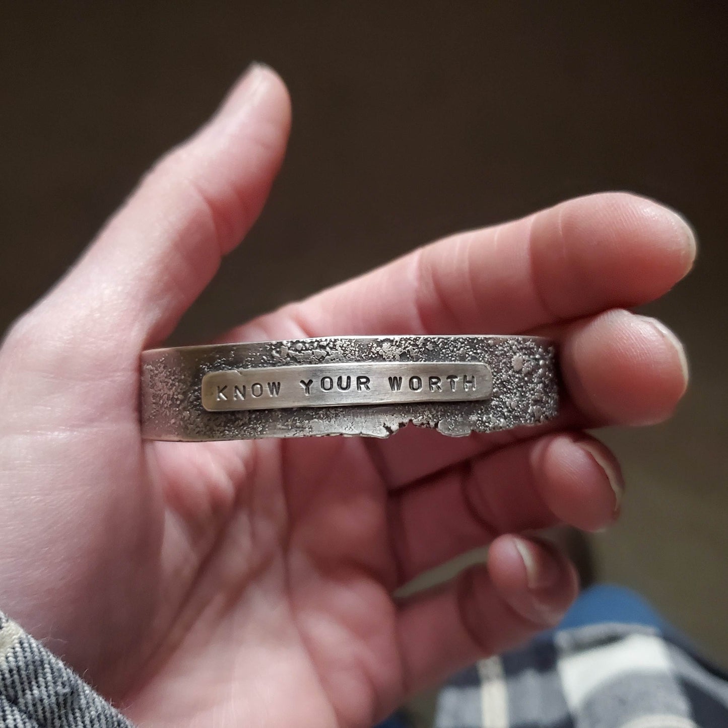 Know Your Worth - Reclaimed Silver Cuff