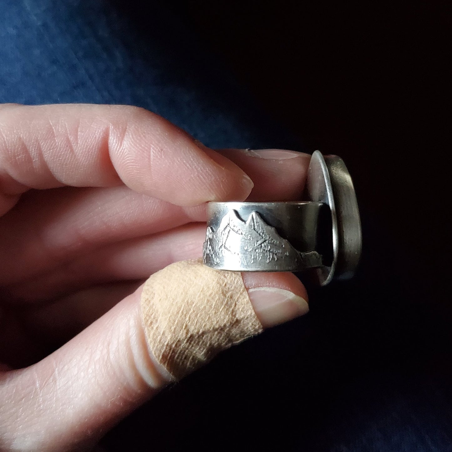 Labradorite Mountian Band Ring - Size 8.5