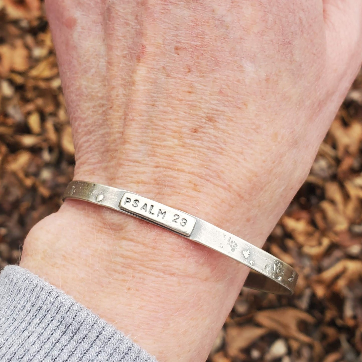 Silver Psalm 23 Cuff