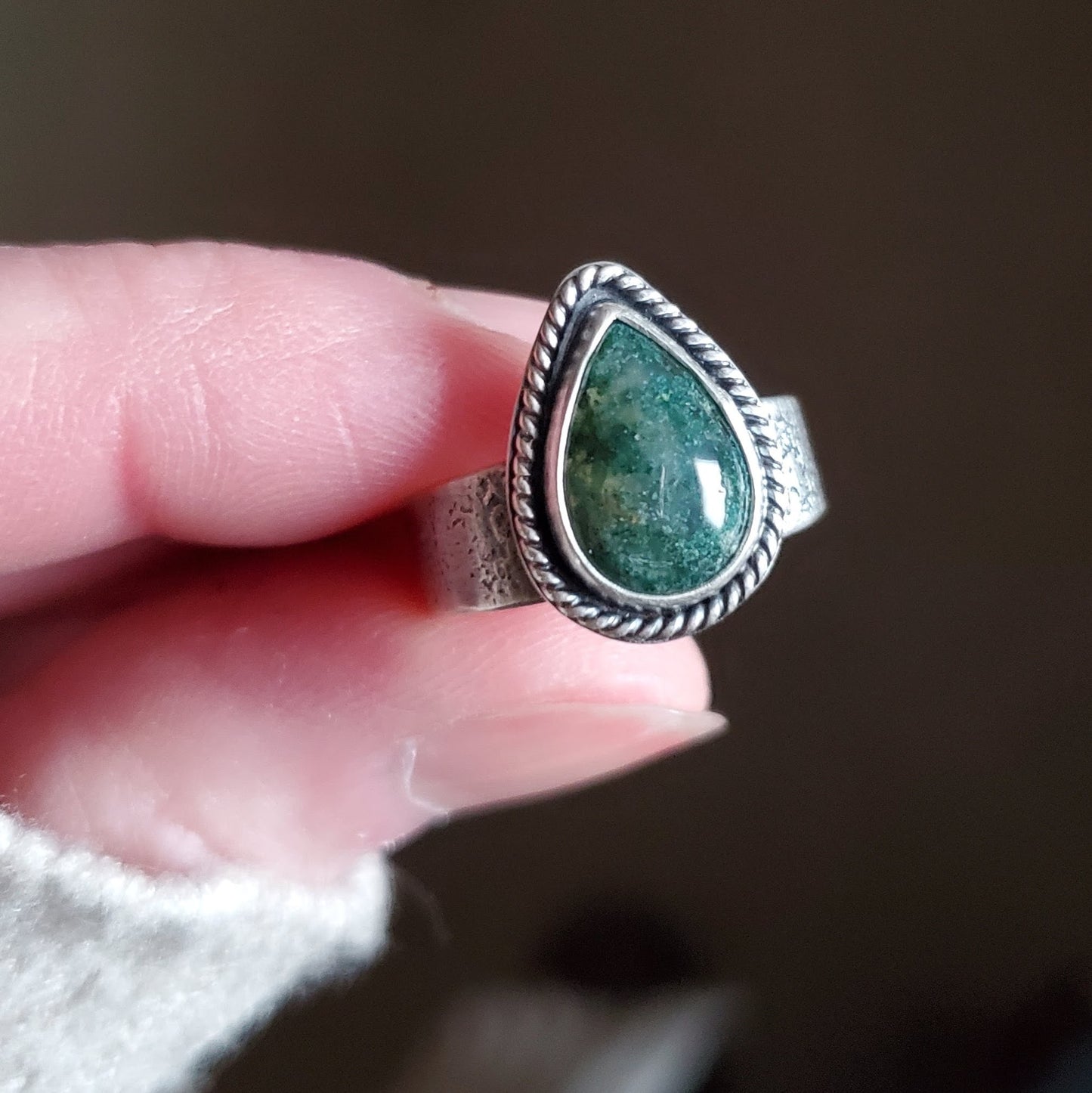 Moss Agate WANDER Ring - Size 7