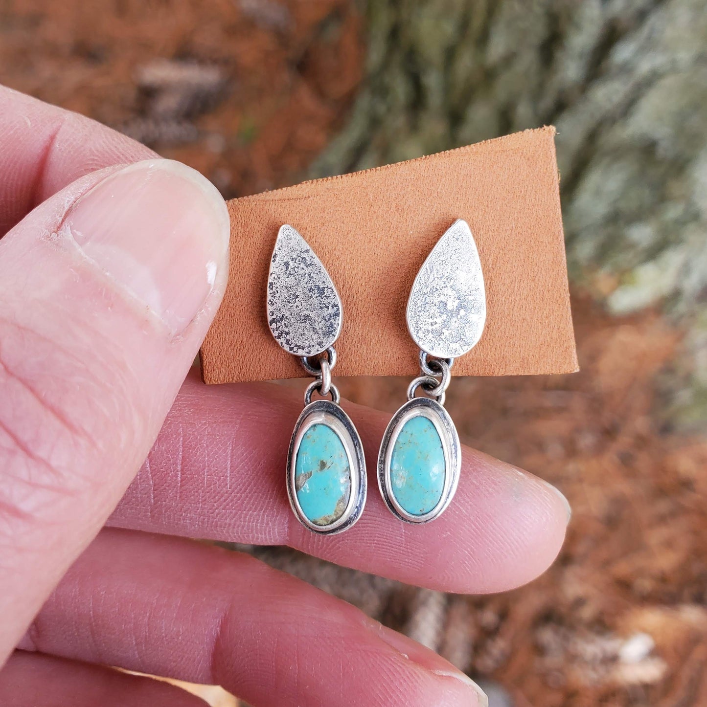 Kingman Turquoise Raindrop Earrings