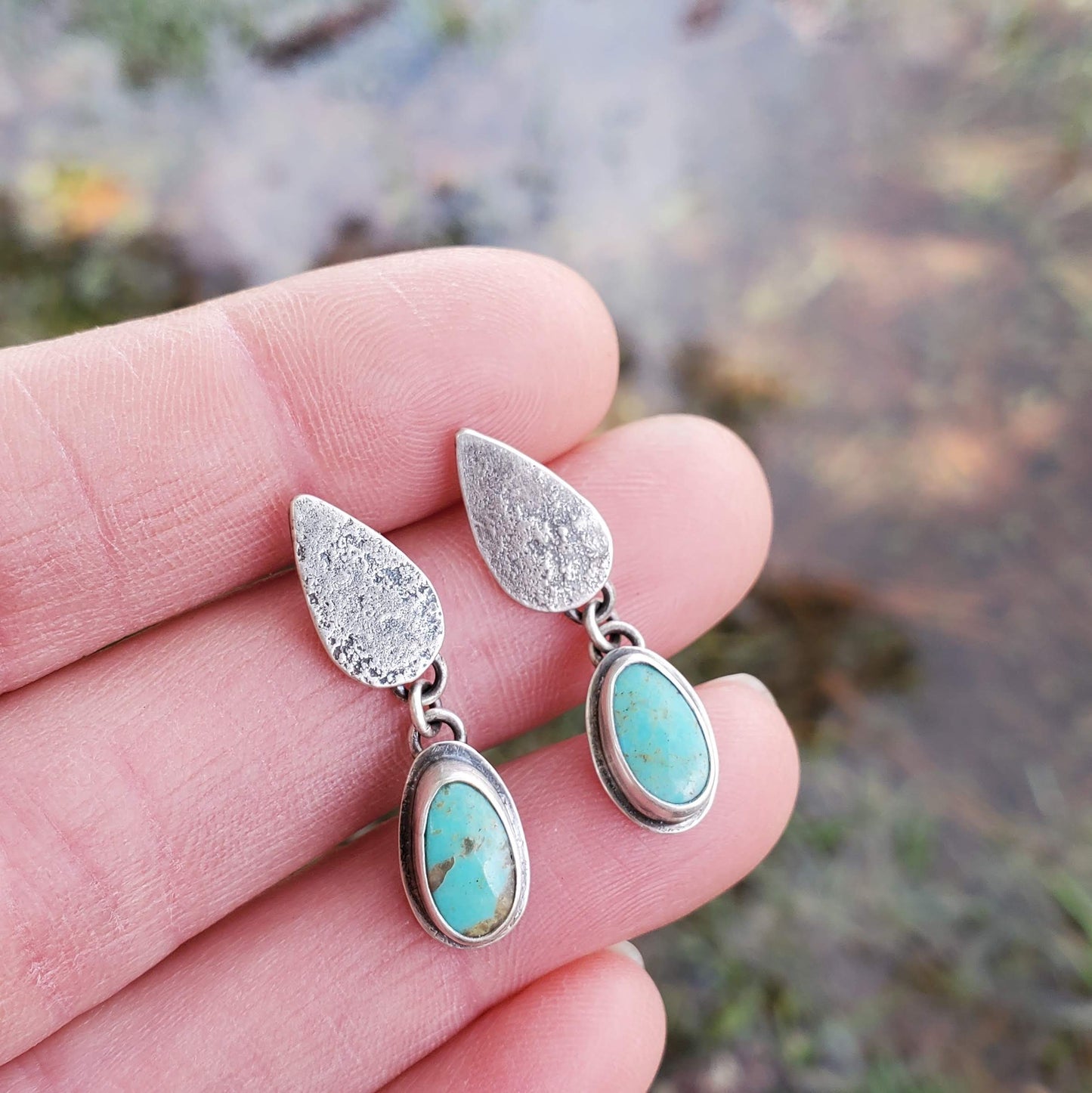 Kingman Turquoise Raindrop Earrings