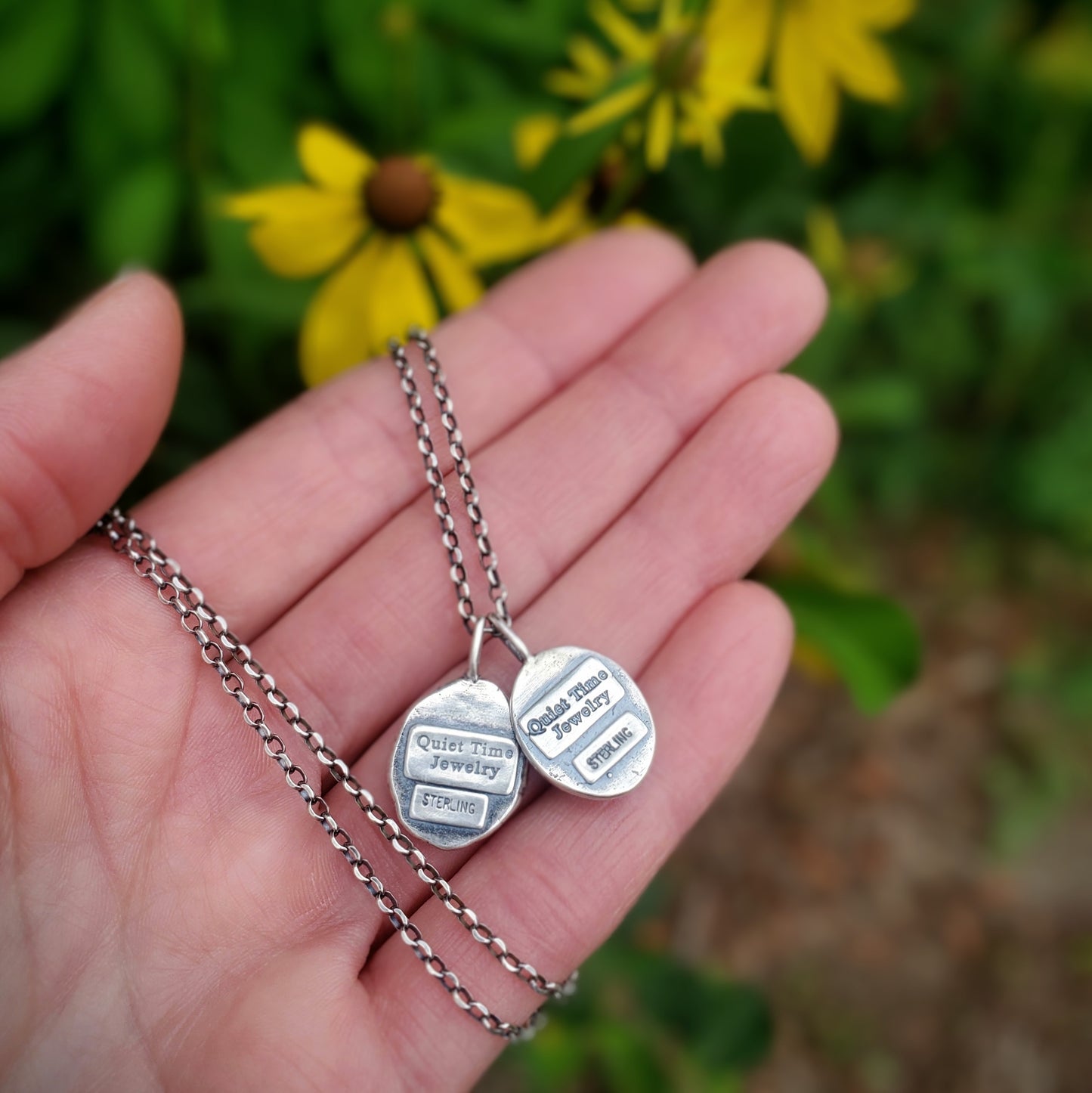 Blue Skies and Forest Trees Charm Necklace