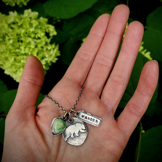 Wandering Bear Charm Necklace