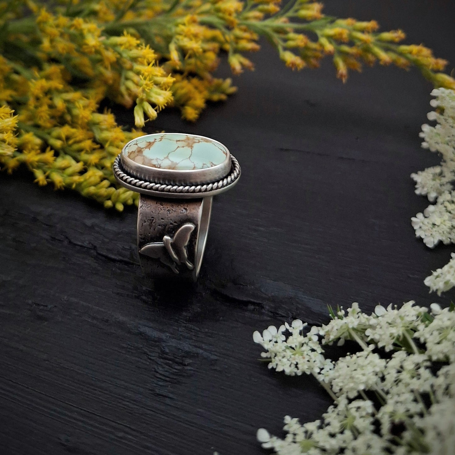 Treasure Mountain Turquoise Ring - Ode to Summer - Size 8.75