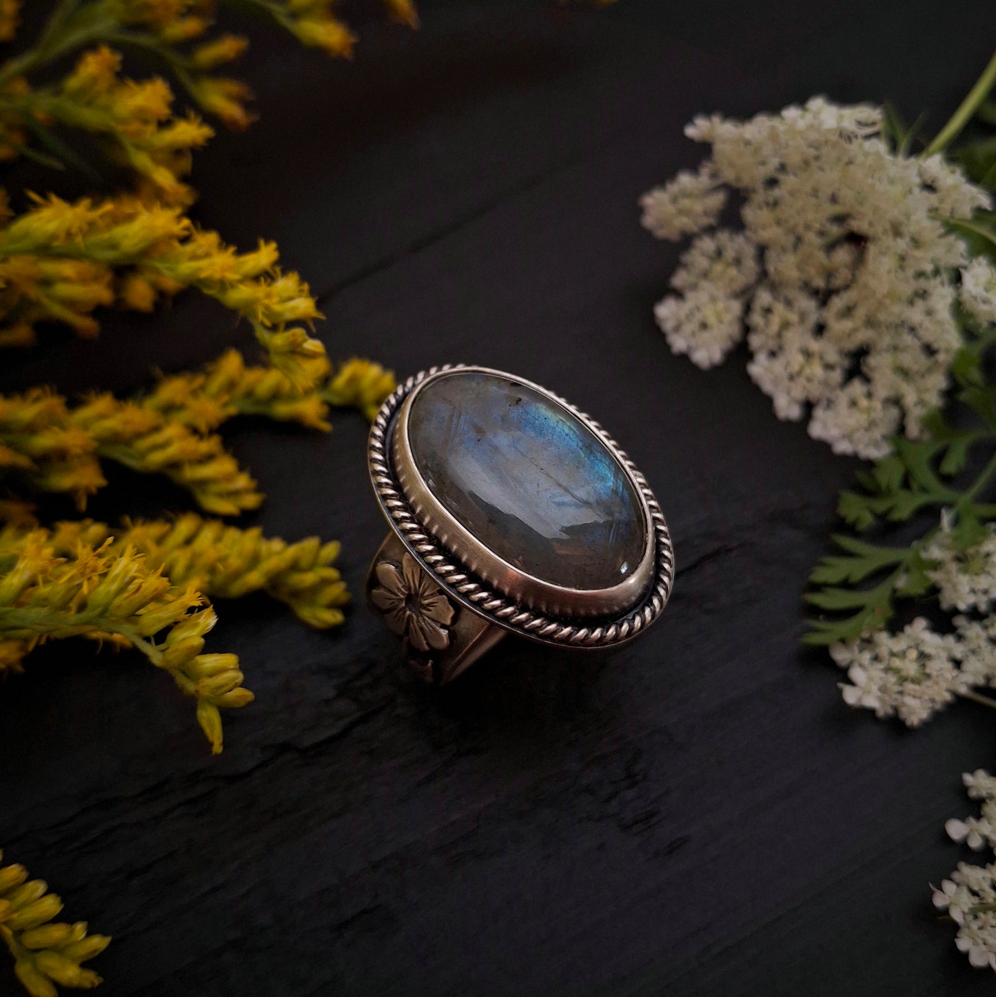 Labradorite Ring - Ode to Summer - Size 9.5