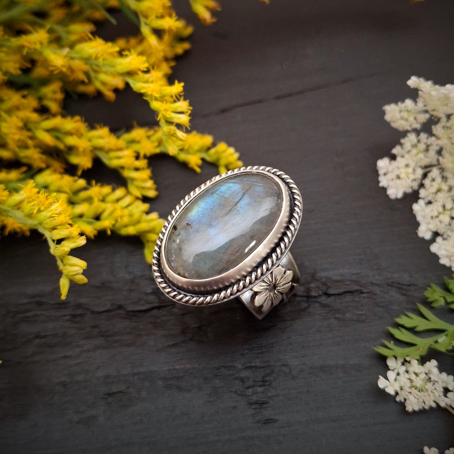 Labradorite Ring - Ode to Summer - Size 9.5