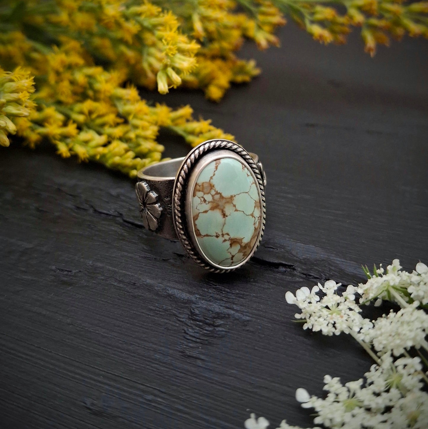 Treasure Mountain Turquoise Ring - Ode to Summer - Size 8.75