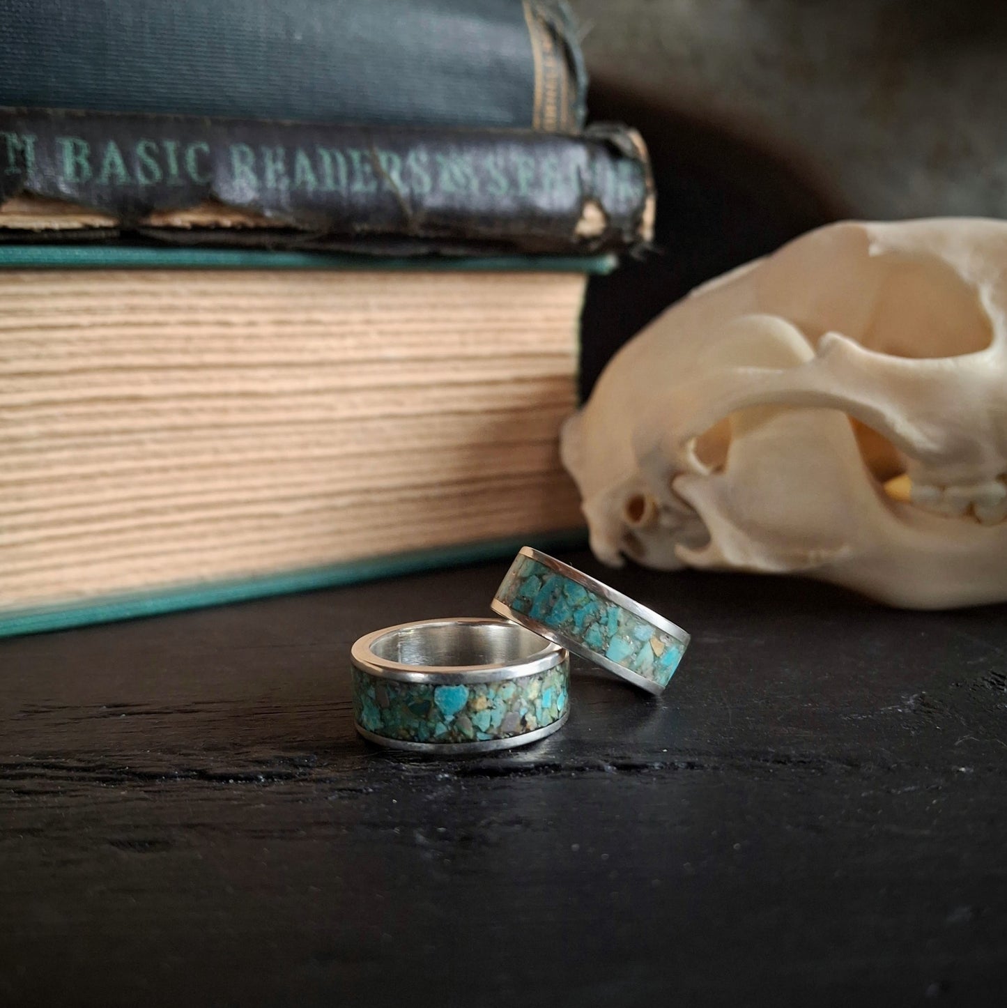 Turquoise Inlay Ring - Size 6.5 & 8
