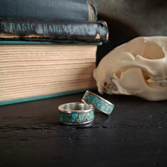 Turquoise Inlay Ring - Size 6.5 & 8