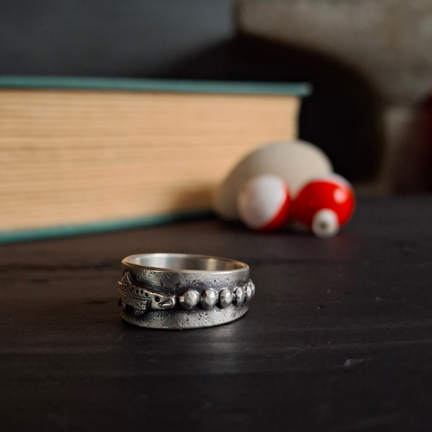 Trout and River Rock Ring - Size 7.25