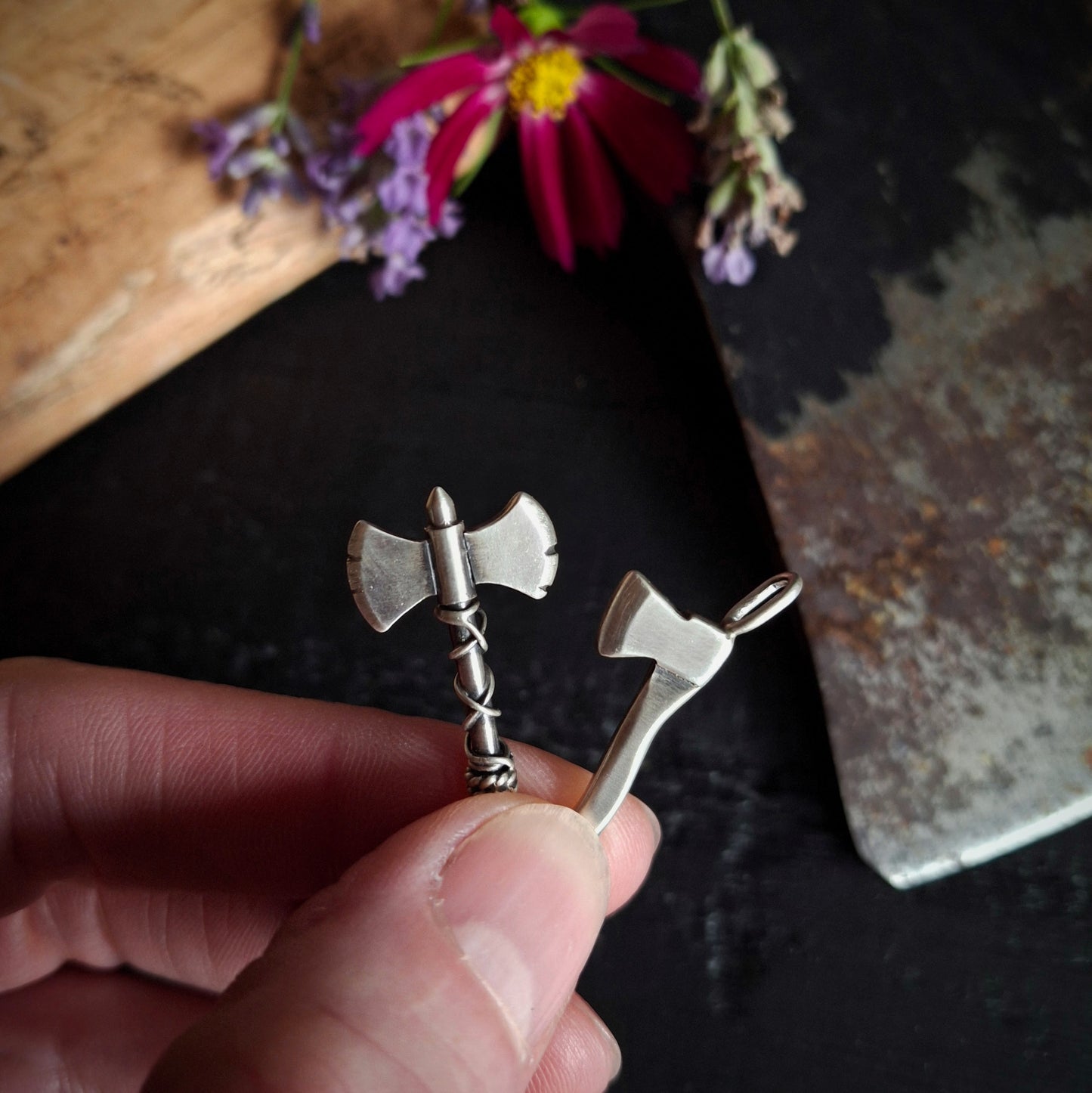 Throwing Axe Charm - Medieval Axe Charm