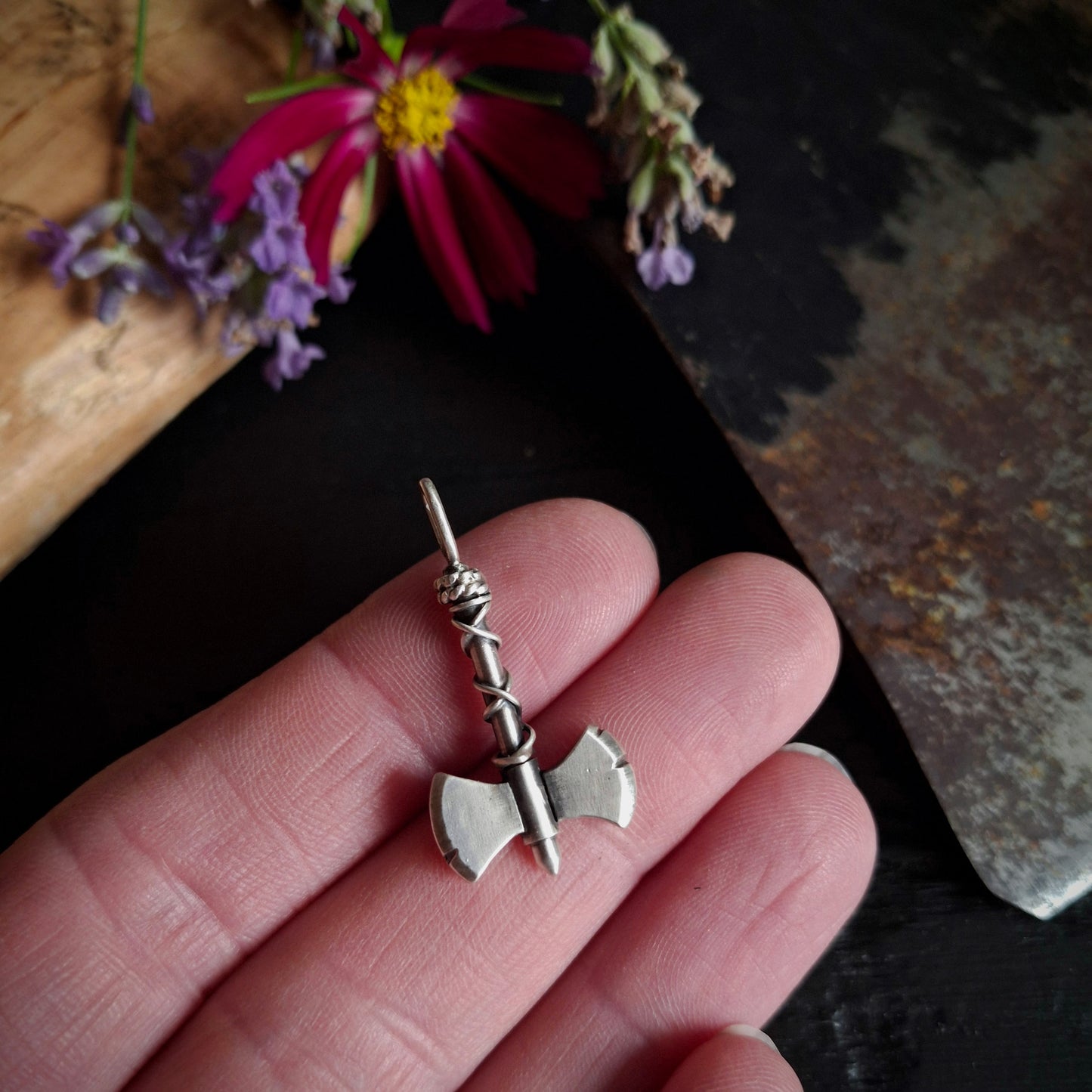 Throwing Axe Charm - Medieval Axe Charm