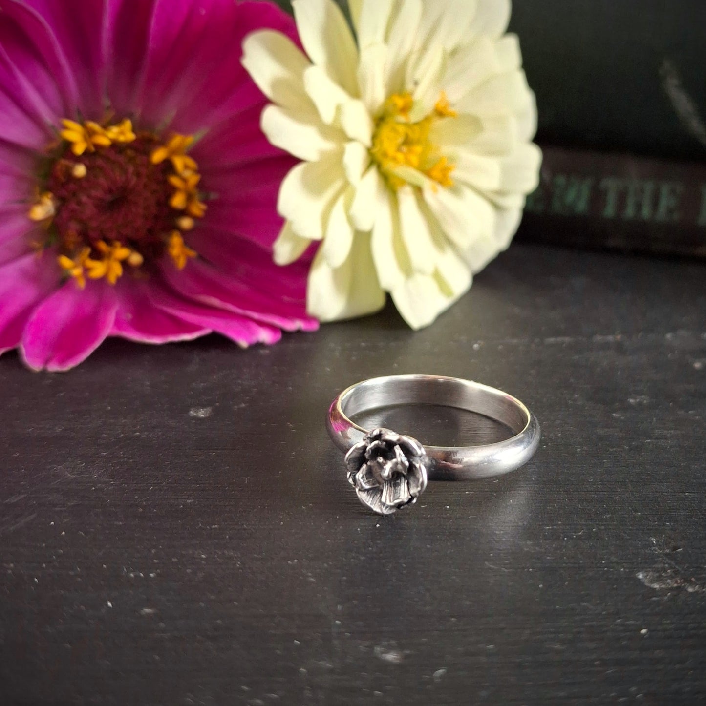 Floral Sterling Silver Ring - Size 8.5
