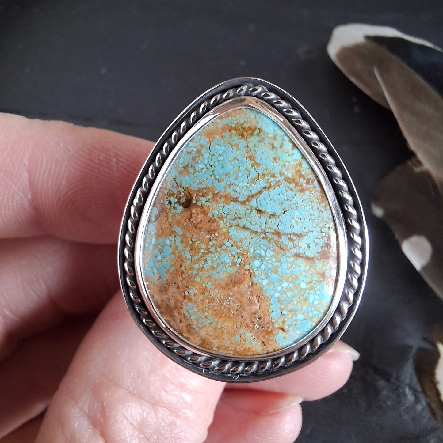 Bold #8 Mine Turquoise Ring - 8.25