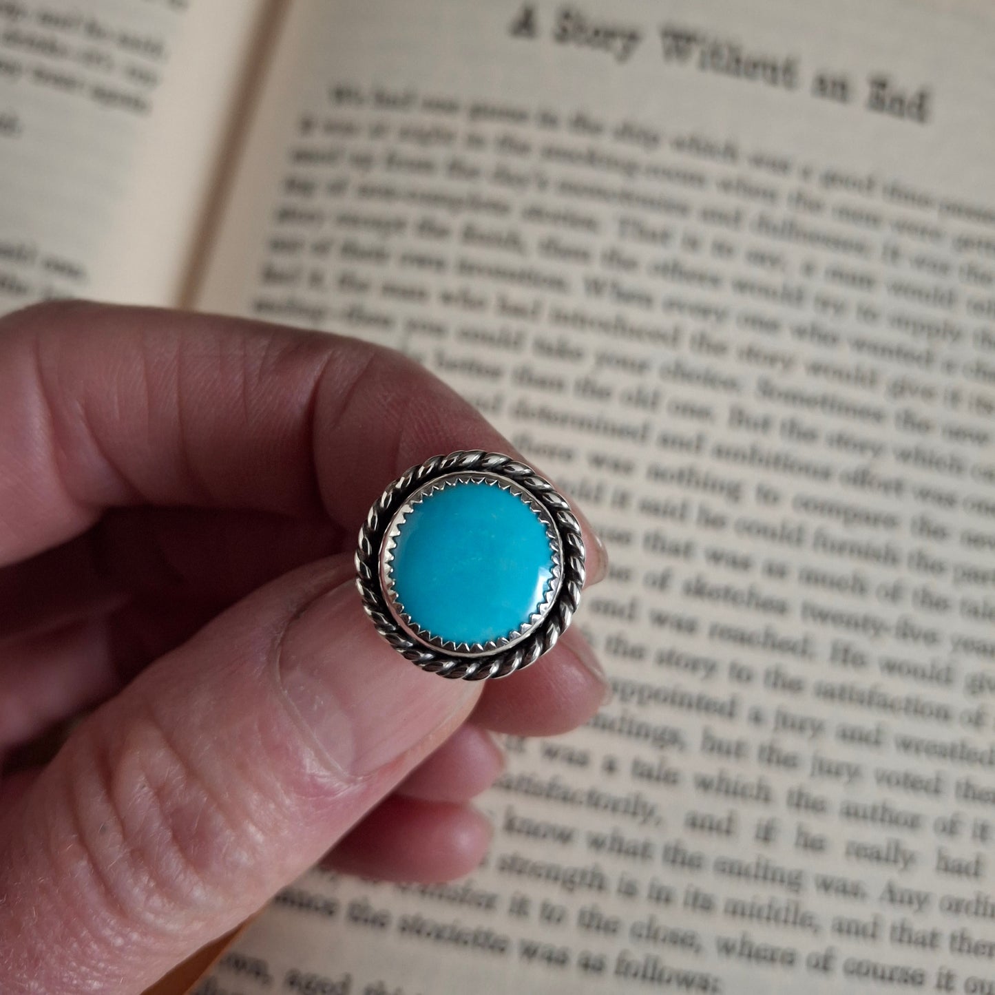 Kingman Turquoise and Leather Bookmark | Handcrafted Sterling Silver