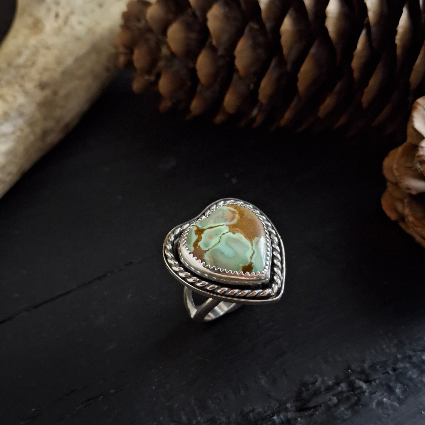 Red River Turquoise Heart Ring - Size 6.5