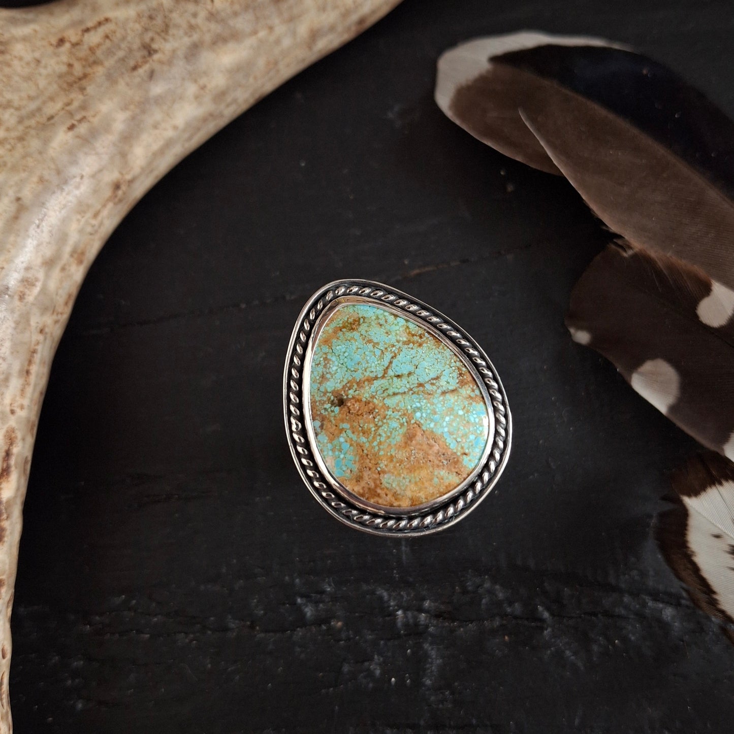 Bold #8 Mine Turquoise Ring - 8.25