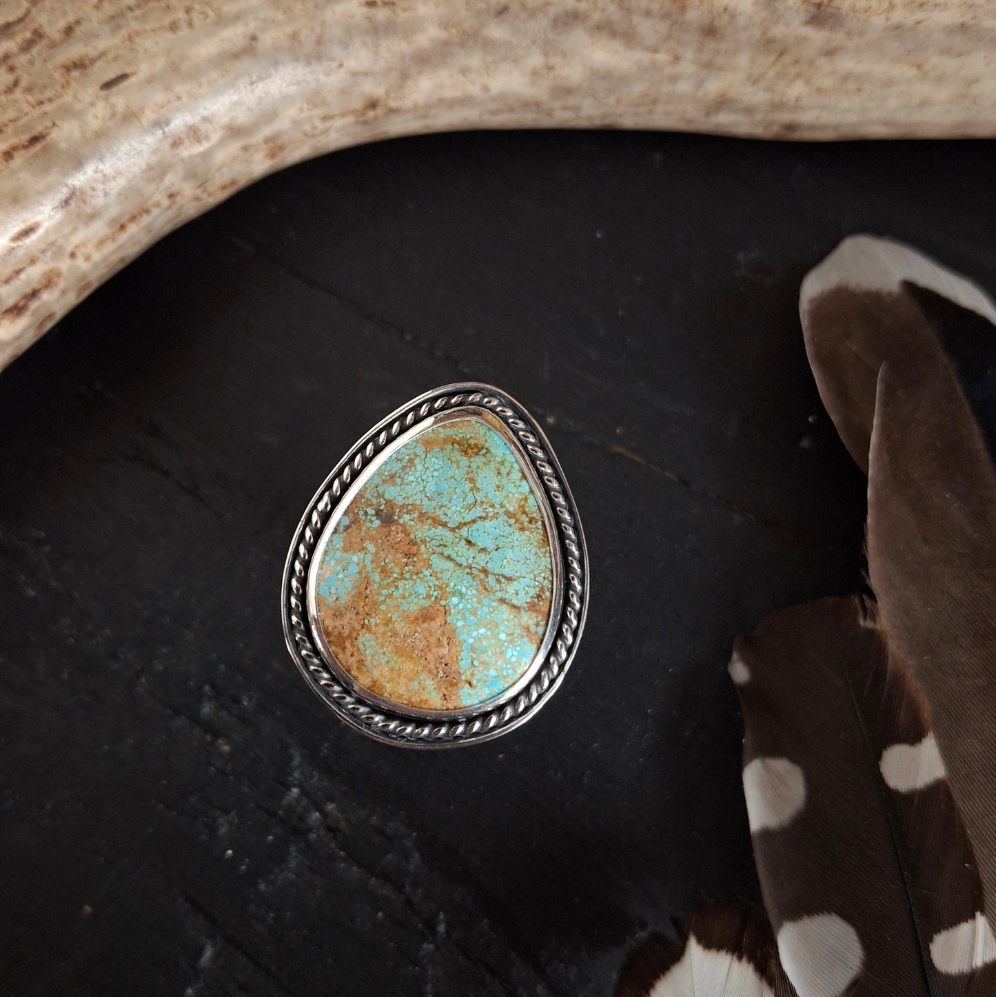 Bold #8 Mine Turquoise Ring - 8.25