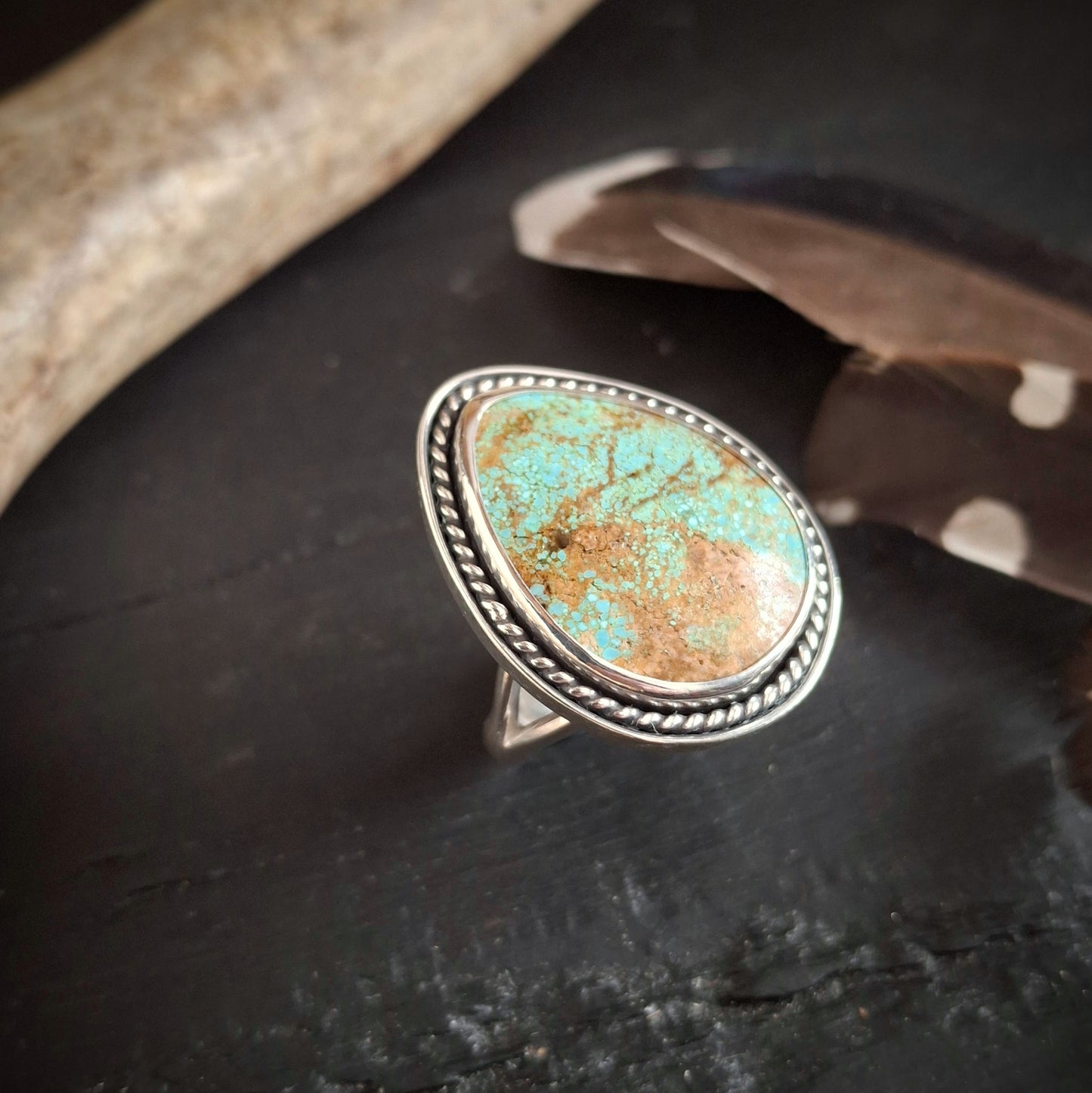 Bold #8 Mine Turquoise Ring - 8.25